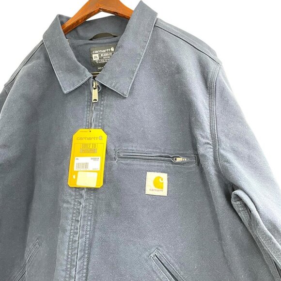 NWT Carhartt Rugged Flex Duck Detroit Jacket Relaxed Fit Mens Size 2XL Blue - Picture 3 of 12